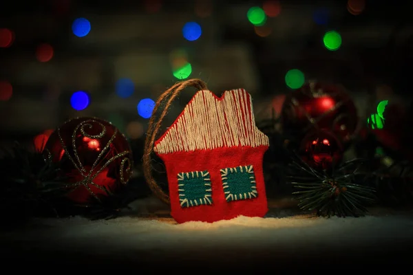 Kugeln, Weihnachtsdekoration, weihnachtlicher festlicher Hintergrund — Stockfoto