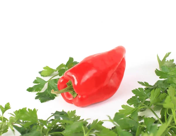 Legumes de pimenta fresca isolados sobre fundo branco — Fotografia de Stock