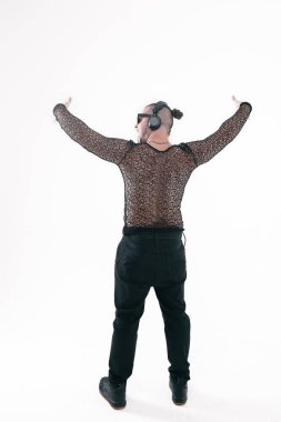 Dikiz .en adam rapçi serin saçlı beyaz music.isolated dinler