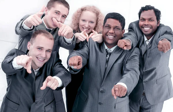 Successful international business team showing hands forward — Stock Photo, Image