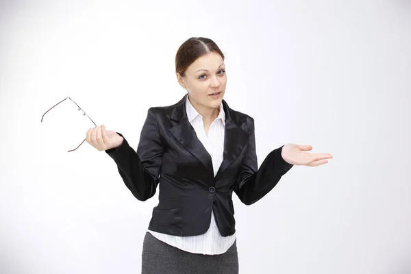 Portrait of young business woman with glasses — Stock Photo, Image