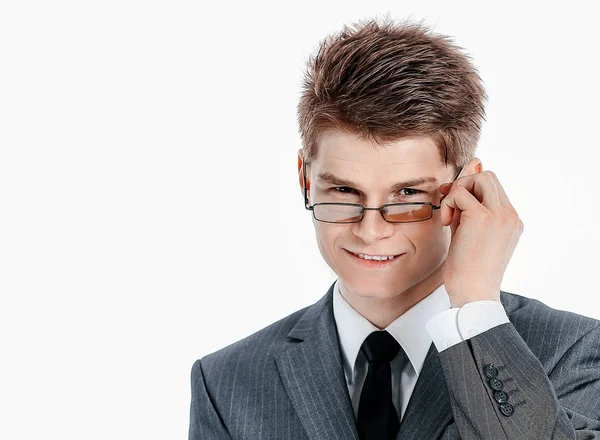 Portrait of confident young man.isolated on a white — Stock Photo, Image