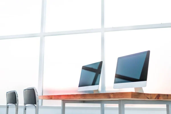 Close up. computer Desk for clients in the lobby of the Bank — Stock Fotó