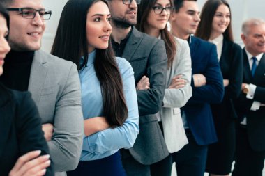 large group of successful business people standing together.