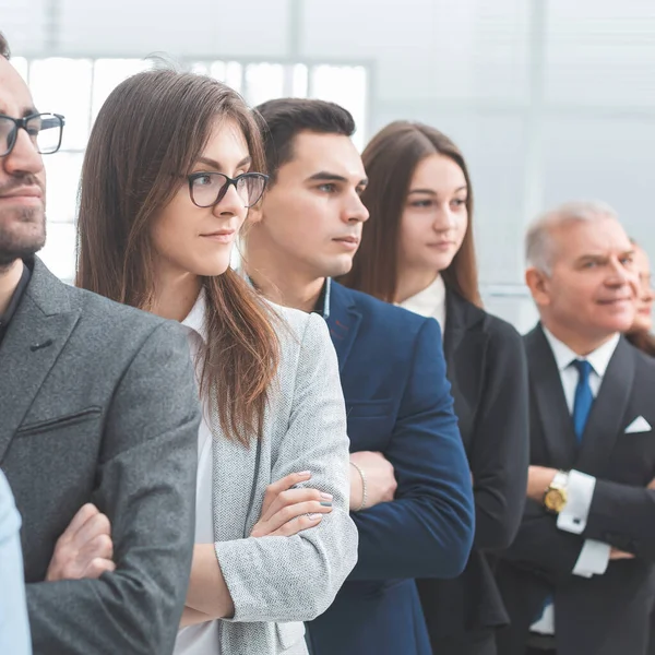 large group of successful business people standing together.