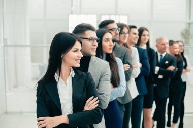 group of diverse business people standing togethe
