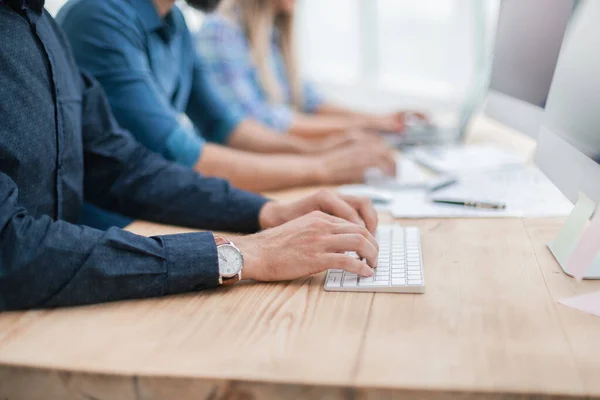 Group Employees Using Computers To Analyze Incoming Information Working Colleague Stock Photo 316504116