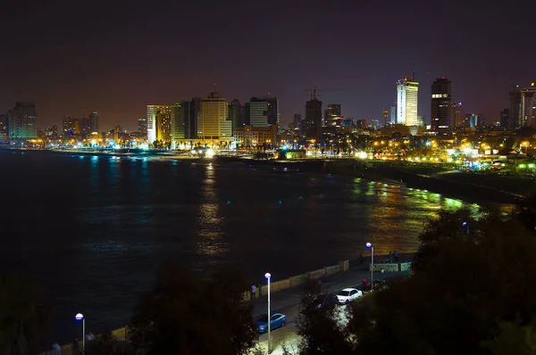 Ночной вид на Тель-Авив — стоковое фото