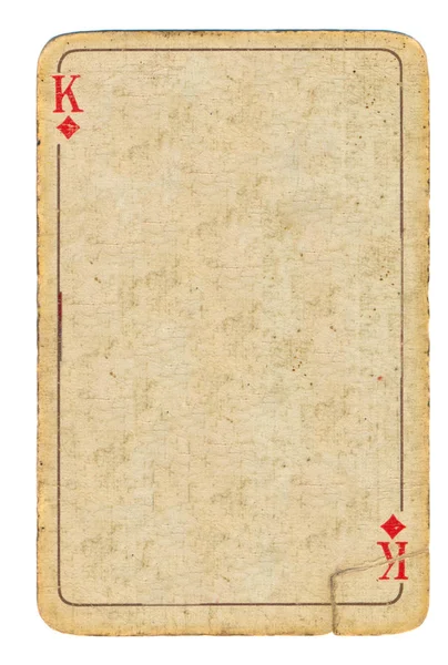 Alte gebrauchte Spielkarte König der Diamanten Papier Hintergrund — Stockfoto