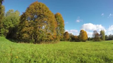 Sonbahar manzara ve bulutlar hareket, zaman atlamalı 4k