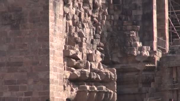 Pazar halklar Ortaçağ Unesco mirası, harap tapınak güneş tanrısı, Odisha, Hindistan — Stok video