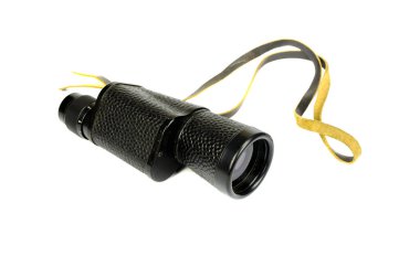  Beyaz arka planda siyah monoküler spyglass isoalted