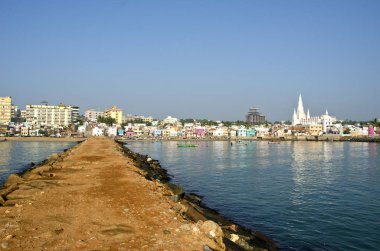 Southest Hindistan şehir Kanyakumari panorama 