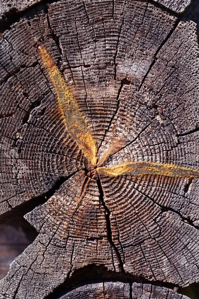 Oude houten schuur log snijden — Stockfoto