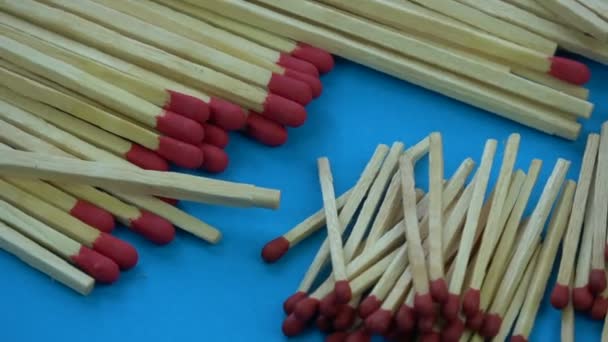 Safety Matches Rotating Blue Background — Stock Video