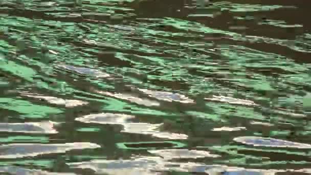 Río Agua Colorido Fondo Con Reflexiones Ciudad — Vídeo de stock