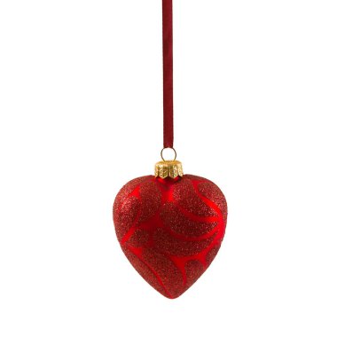 Beyaz arka plan üzerinde yeni yıl izole Noel kalp
