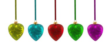 Beyaz arka plan üzerinde yeni yıl izole Noel kalp