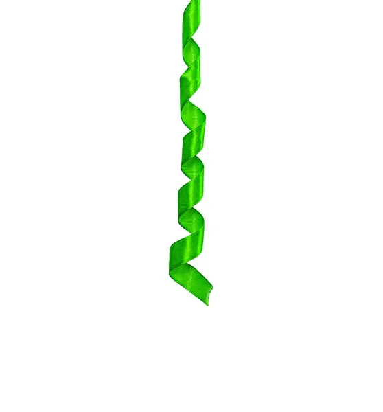 Green ribbon isolated on white background — Stock Photo, Image