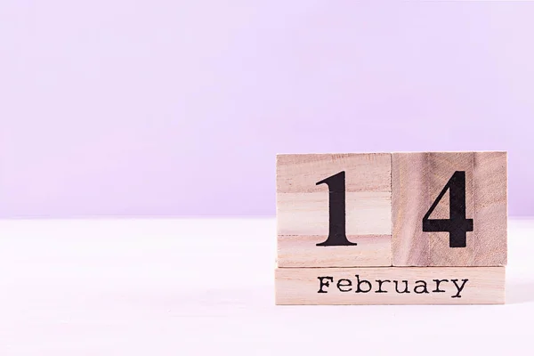 Valentine Day Wooden Calendar February — ストック写真
