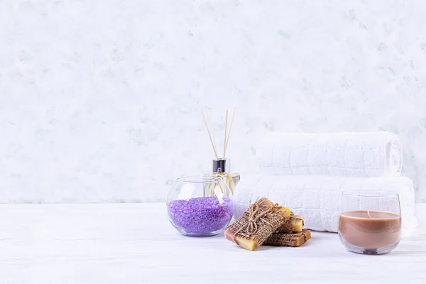 Akcesoria Łazienkowe Spa Produkty Kina Piękności Koncepcja Naturalnych Kosmetyków Spa — Zdjęcie stockowe