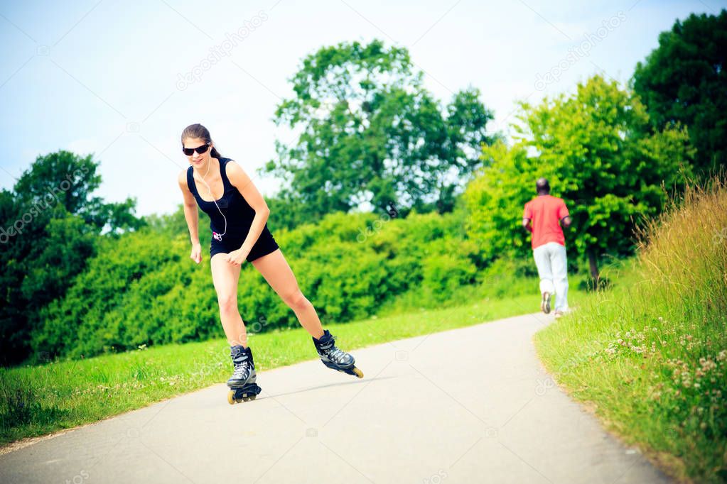 Young Woman With Inline Skates