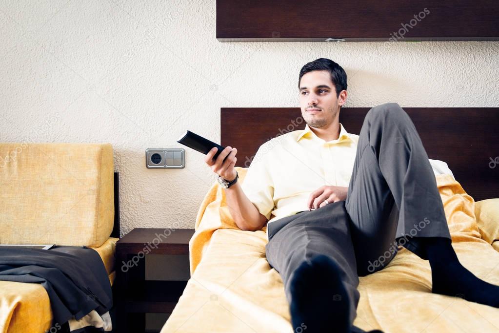 Businessman In Hotel Room