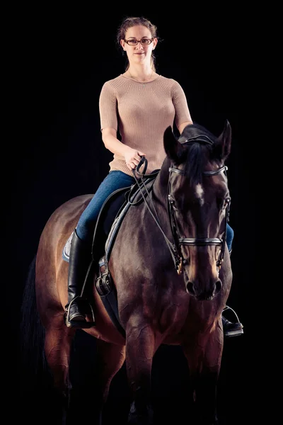 Nő a ló — Stock Fotó