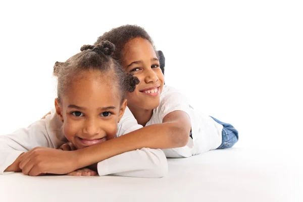 Mixed-race Children Playing On The Floor — Stock Photo, Image