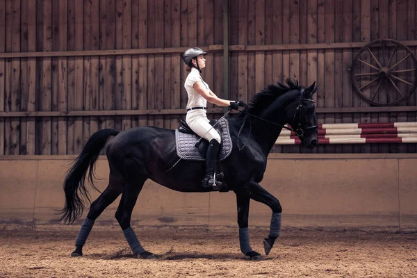 Fiatal lány lány lovaglás — Stock Fotó