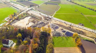 Otoyol inşaat sitesinin havadan görünümü