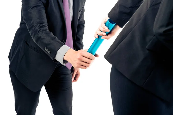 Mensen uit het bedrijfsleven passeren estafette stokje — Stockfoto