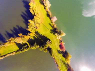 Alanlar ve göller havadan görünümü