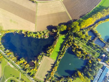 Alanlar ve göller havadan görünümü