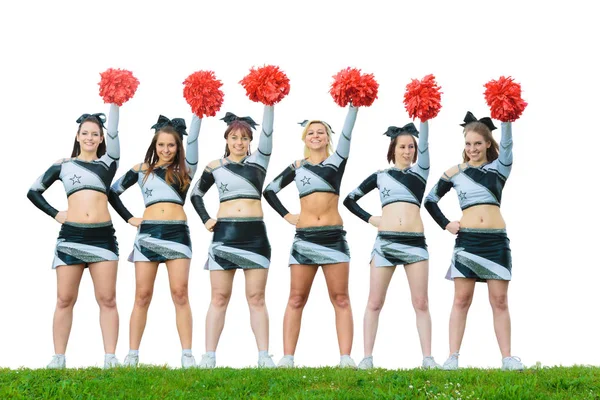 Cheerleaders wroeten voor hun team — Stockfoto