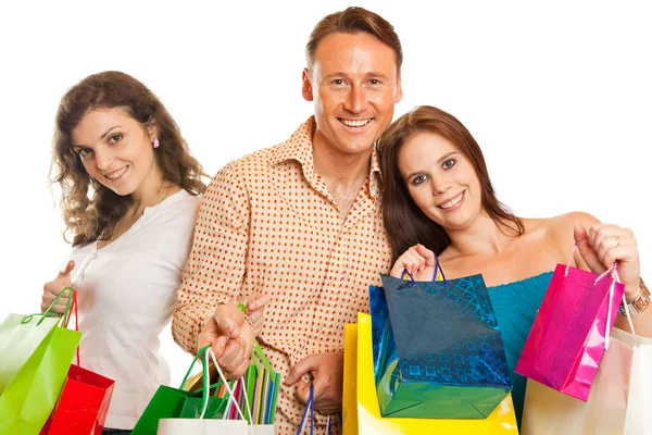 Grupo de jóvenes disfrutando de sus compras Spree — Foto de Stock