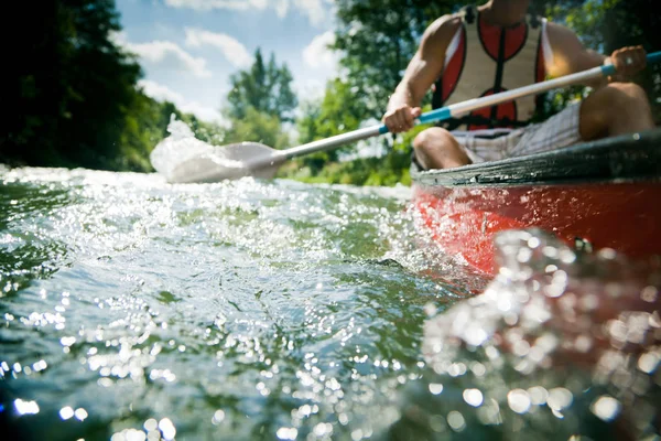 Young Man Canoeing — Stock Photo, Image