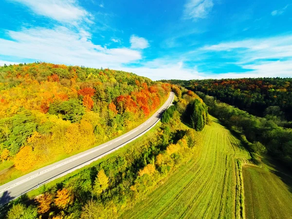 Vista aérea de la carretera del país —  Fotos de Stock