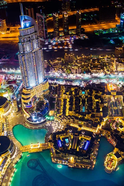 Downtown dubai's nachts — Stockfoto