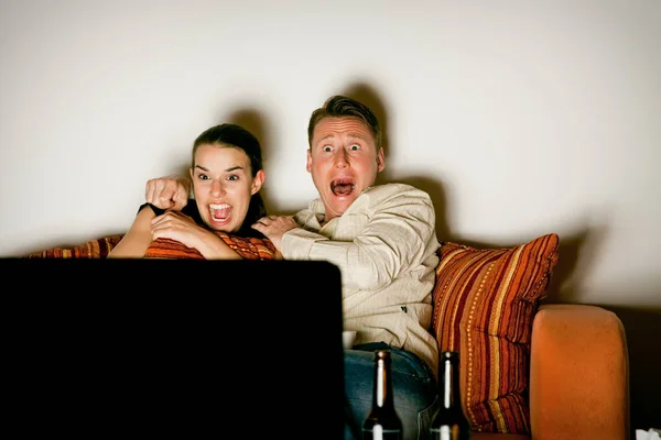 Couple Watching Tv — Stock Photo, Image