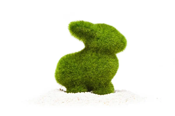 Coelhinho da Páscoa feito de grama artificial — Fotografia de Stock