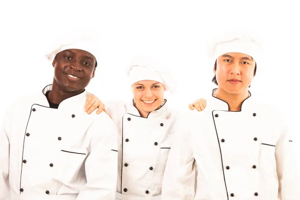 Több-etnikumú szakácsok csoportja — Stock Fotó