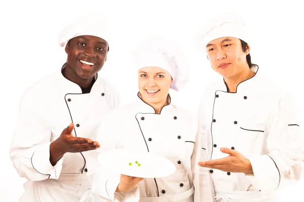 Багатоетнічна група кухарів — стокове фото
