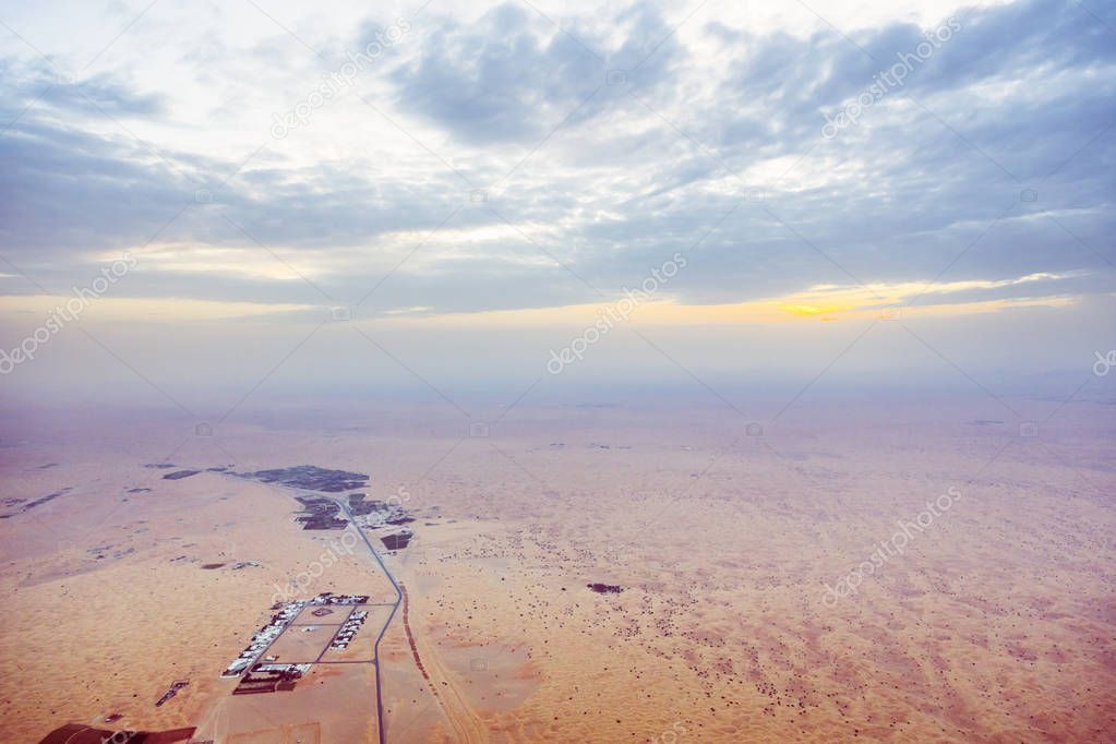 Aeriel View on Desert Landscape
