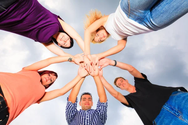 Young People Holding Their Hands Together — Stock Photo, Image