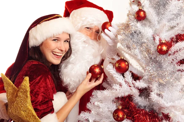Herr och fru Santa Claus Stockfoto