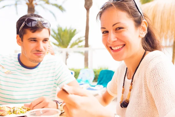 Tourists Having Lunch — Stock Photo, Image