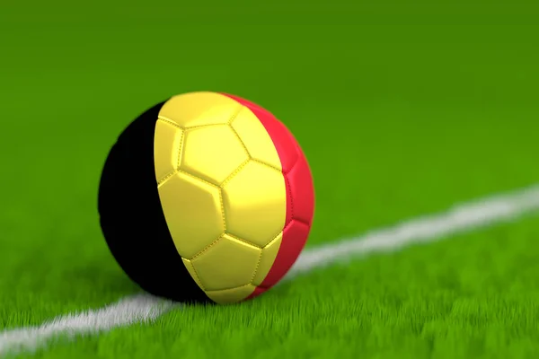 Belçika futbol topuyla bayrak 3d Render — Stok fotoğraf