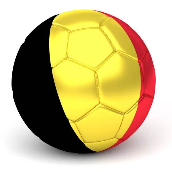 Soccer Ball With Belgian Flag 3D Render — Stock Photo, Image