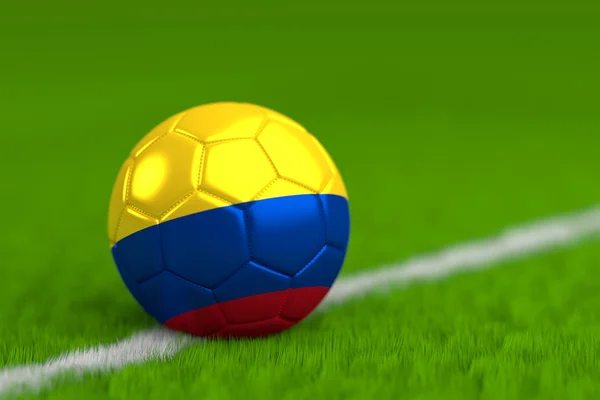 Pallone da calcio con bandiera colombiana Render 3D — Foto Stock